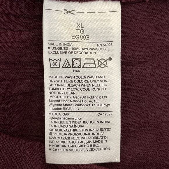 Vintage Gap Tunic Top SZ XL Solid Purple Long Sleeve Fall Autumn Cottagecore NWT - Picture 10 of 16